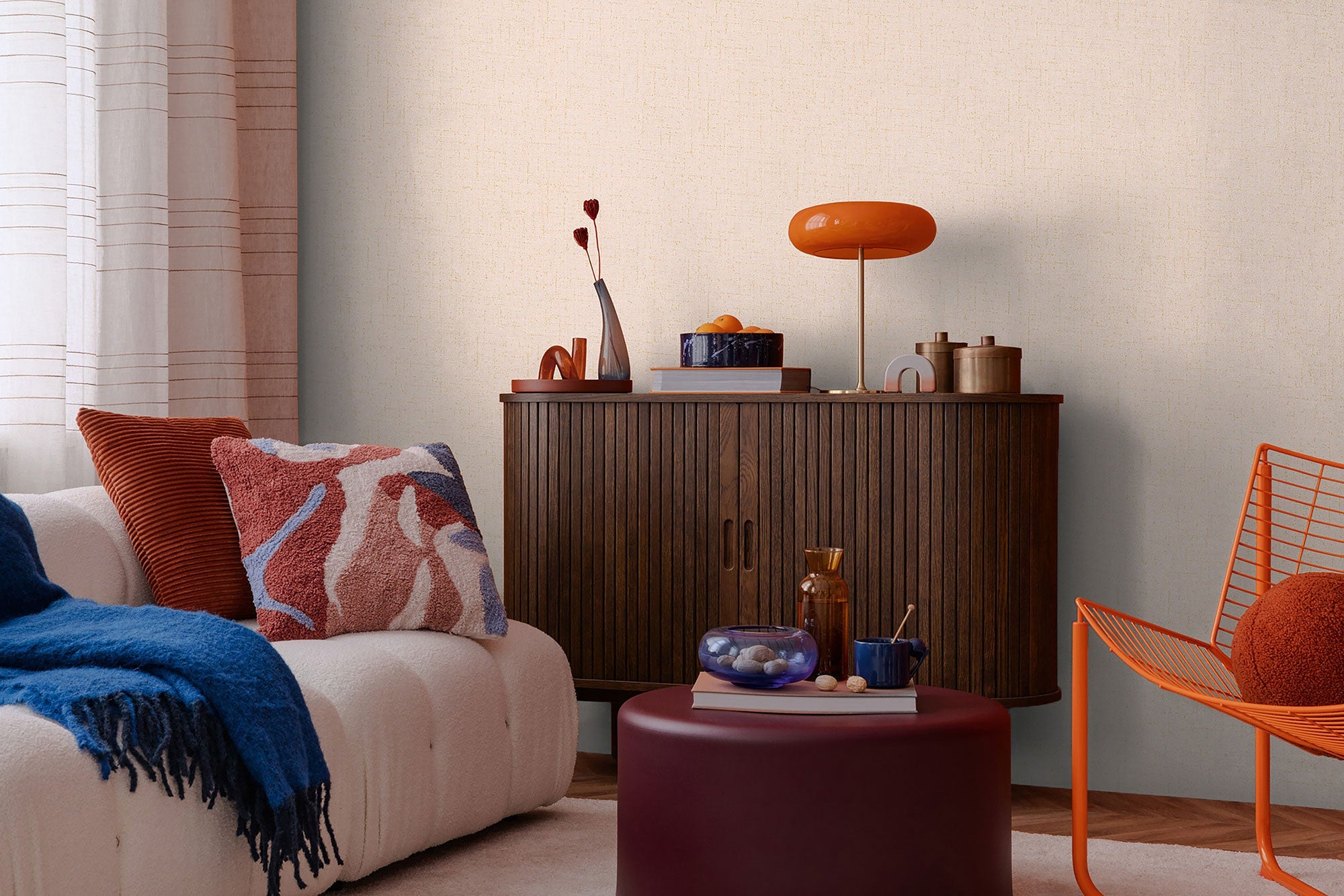 Texture Pink Cosmo Living Wallpaper by Galerie