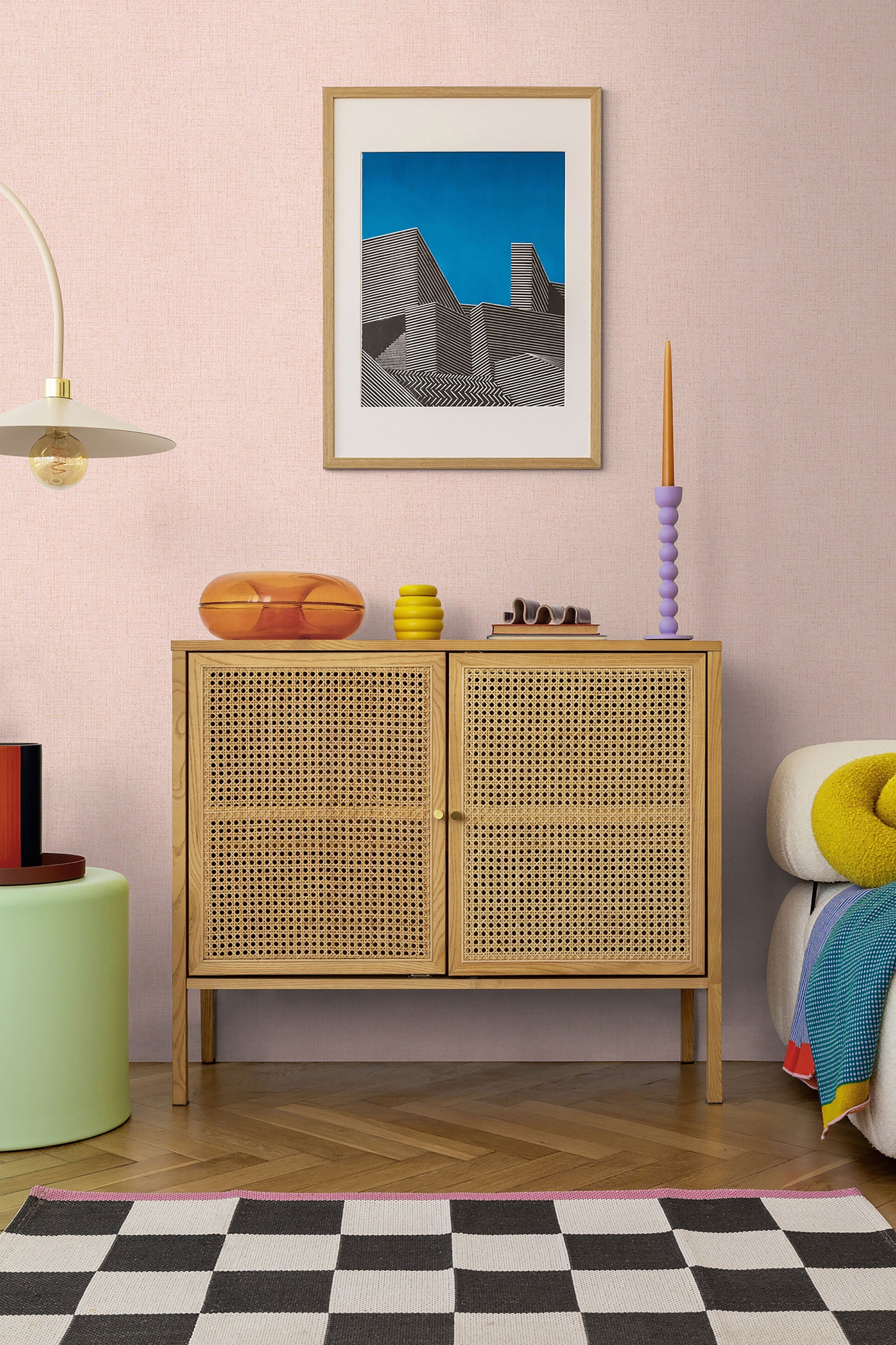 Texture Pink Cosmo Living Wallpaper by Galerie