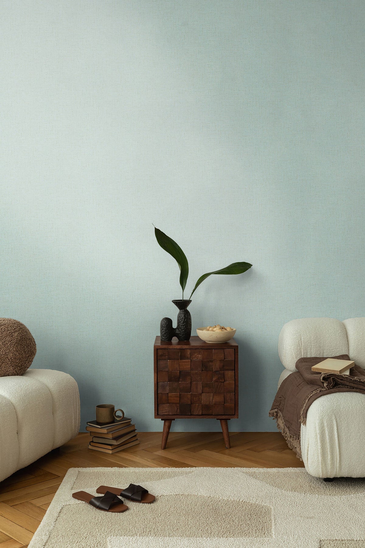 Texture Blue and Green Cosmo Living Wallpaper by Galerie
