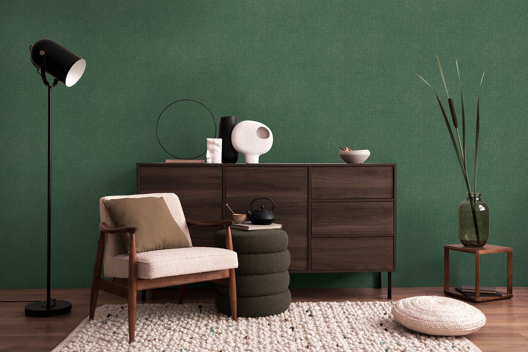 Texture Green Cosmo Living Wallpaper by Galerie
