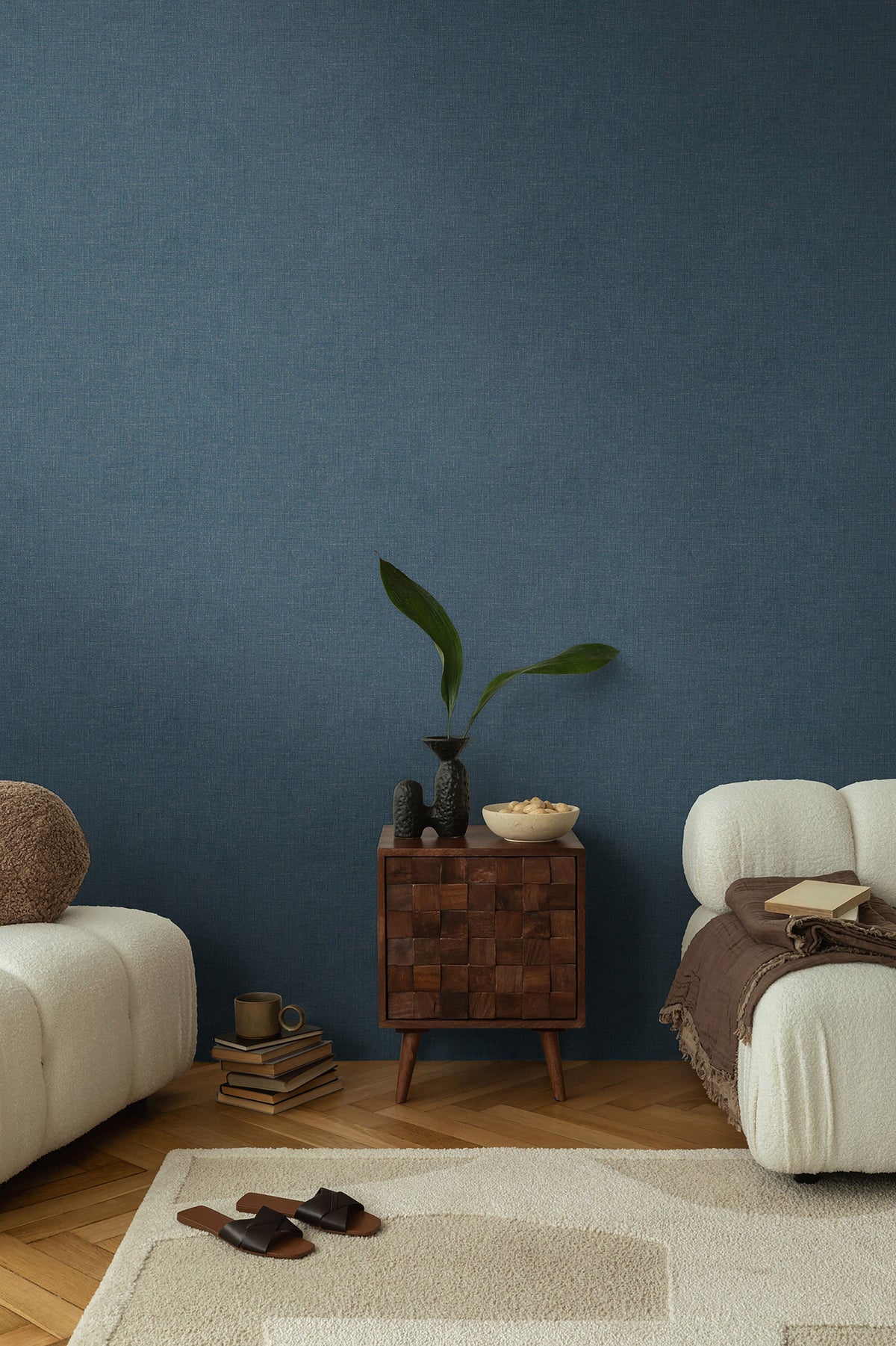 Texture Blue Cosmo Living Wallpaper by Galerie