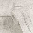 Graphite Groove - Edge Silver Grey and White Cosmo Living Wallpaper by Galerie