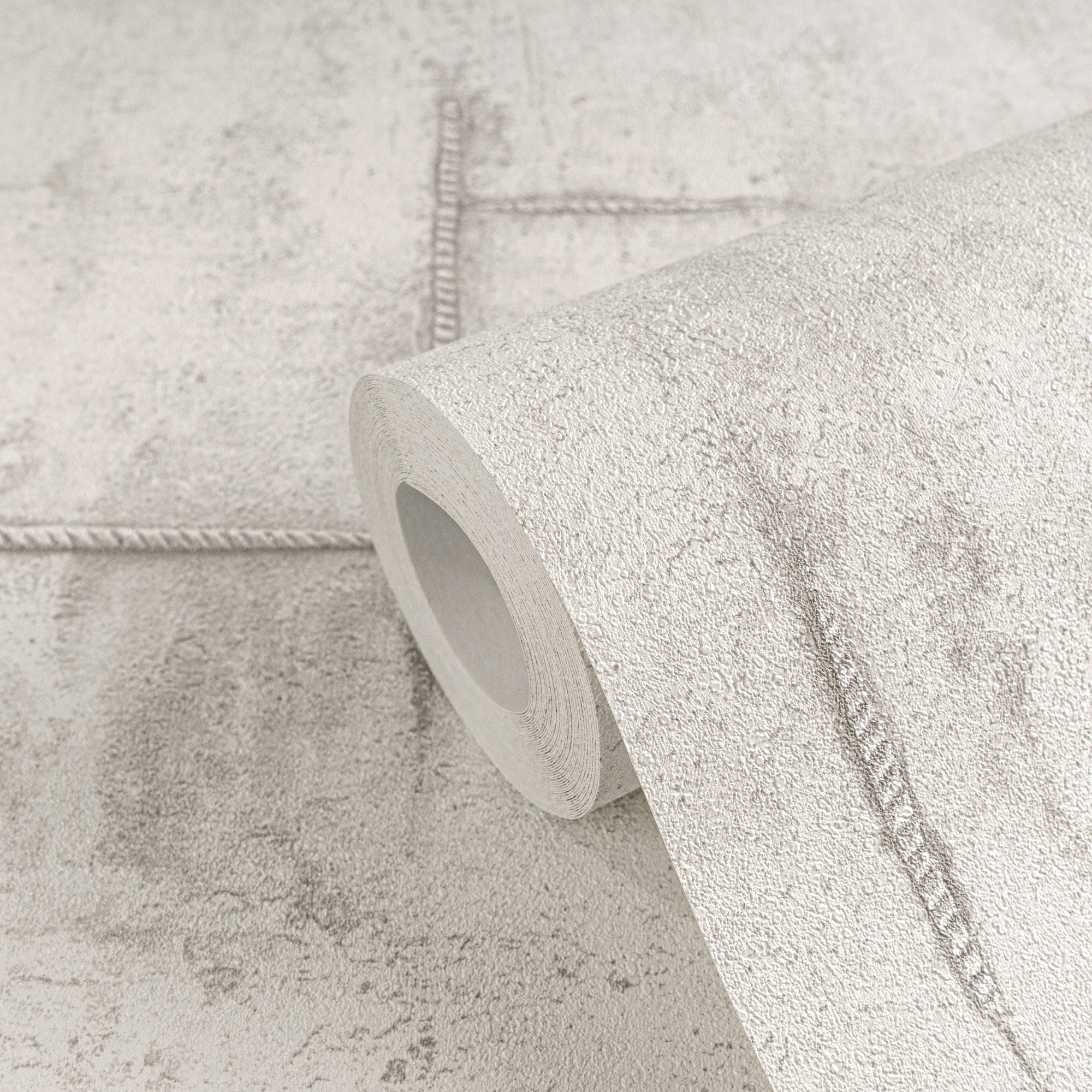 Graphite Groove - Edge Silver Grey and White Cosmo Living Wallpaper by Galerie