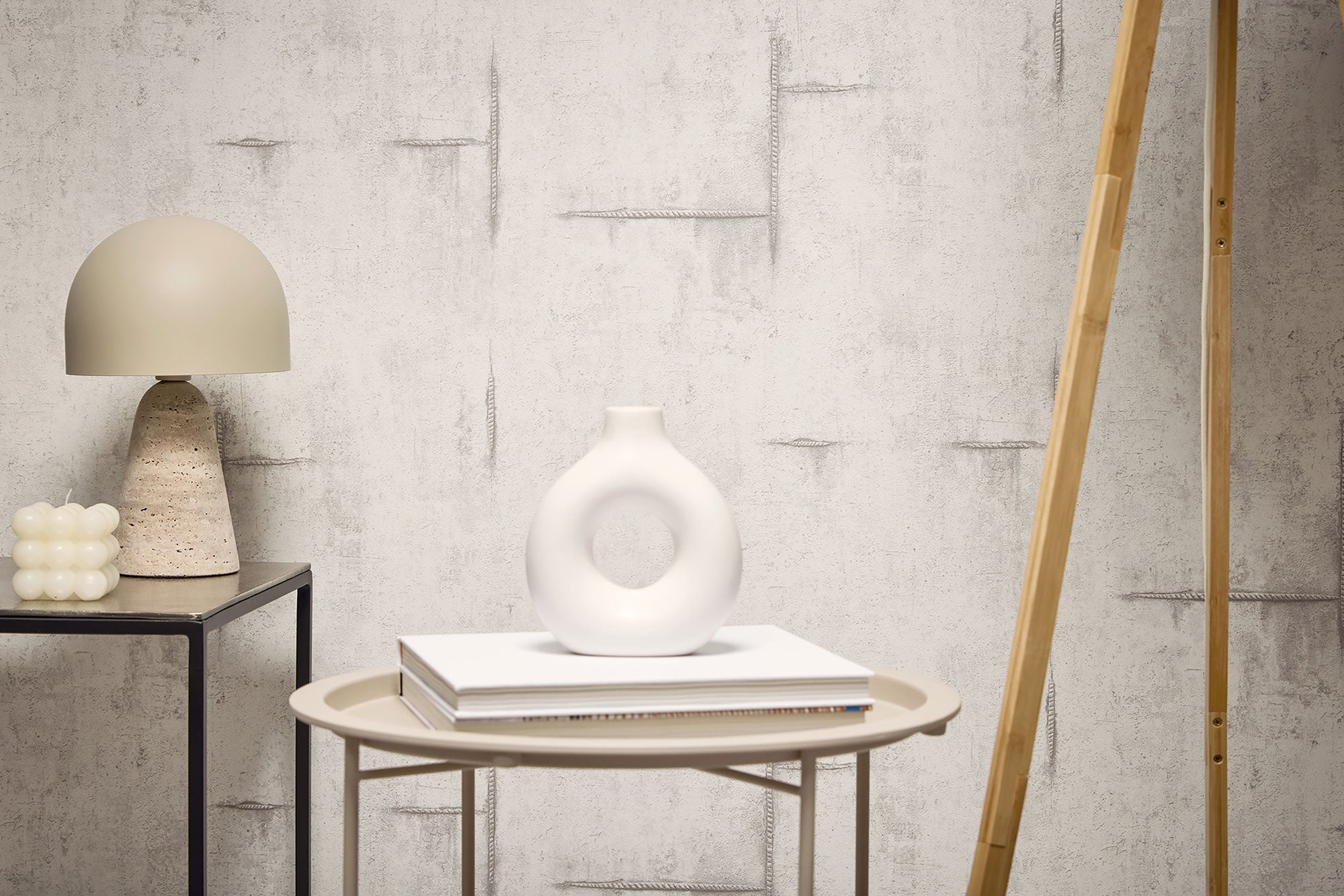 Graphite Groove - Edge Silver Grey and White Cosmo Living Wallpaper by Galerie