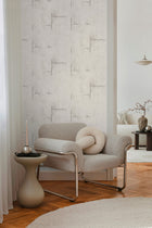 Graphite Groove - Edge Silver Grey and White Cosmo Living Wallpaper by Galerie