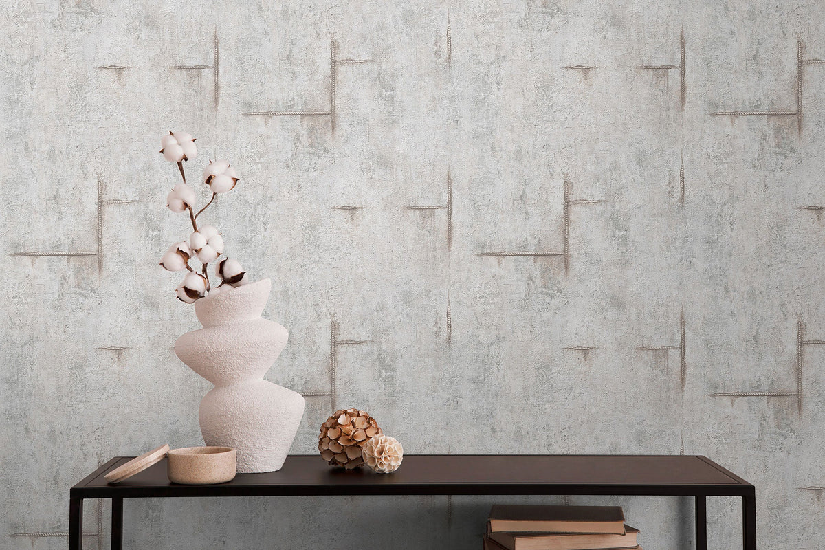 Graphite Groove - Edge Silver Grey Cosmo Living Wallpaper by Galerie