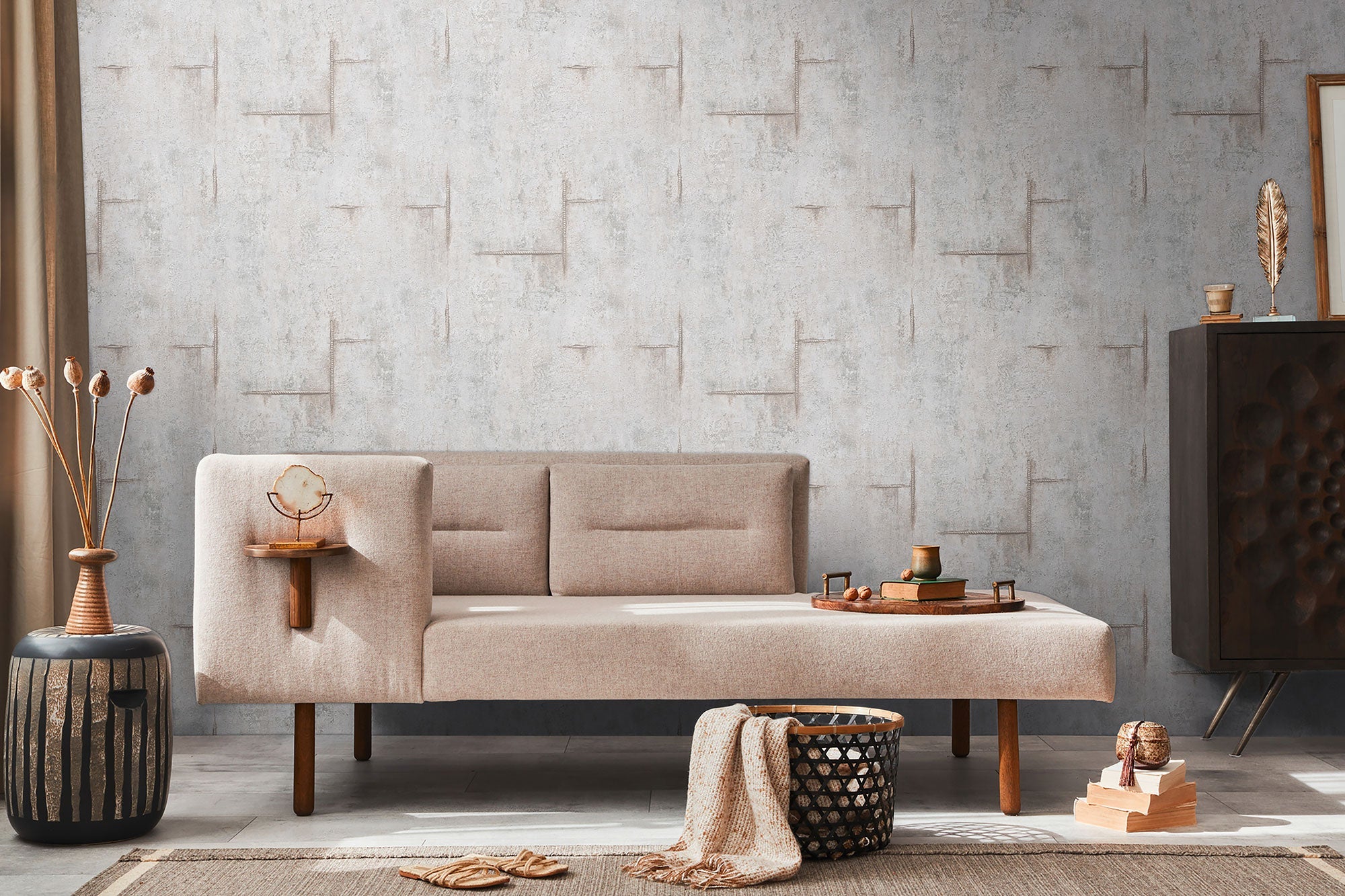 Graphite Groove - Edge Silver Grey Cosmo Living Wallpaper by Galerie