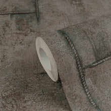 Graphite Groove - Edge Bronze Brown and Green Cosmo Living Wallpaper by Galerie