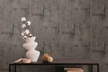 Graphite Groove - Edge Bronze Brown and Green Cosmo Living Wallpaper by Galerie