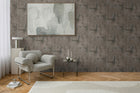 Graphite Groove - Edge Bronze Brown and Green Cosmo Living Wallpaper by Galerie