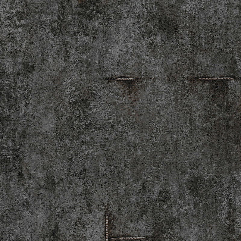 Graphite Groove - Edge Silver Grey and Black Cosmo Living Wallpaper by Galerie