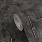 Graphite Groove - Edge Silver Grey and Black Cosmo Living Wallpaper by Galerie