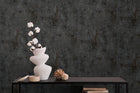Graphite Groove - Edge Silver Grey and Black Cosmo Living Wallpaper by Galerie