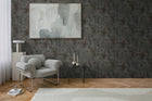 Graphite Groove - Edge Silver Grey and Black Cosmo Living Wallpaper by Galerie