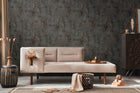 Graphite Groove - Edge Silver Grey and Black Cosmo Living Wallpaper by Galerie