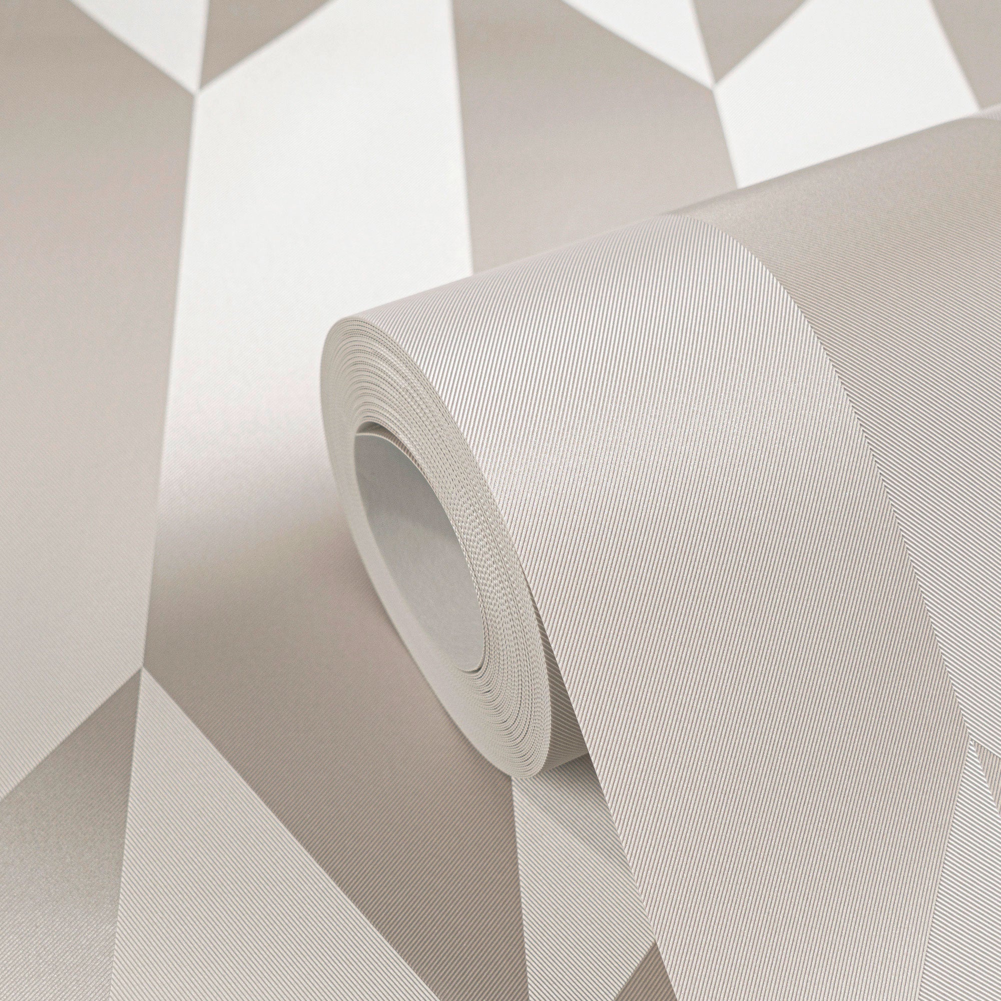 Graphic Groove - Playful Cream Cosmo Living Wallpaper by Galerie