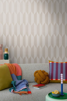 Graphic Groove - Playful Cream Cosmo Living Wallpaper by Galerie