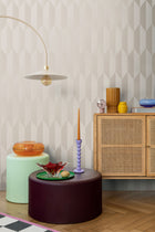 Graphic Groove - Playful Cream Cosmo Living Wallpaper by Galerie
