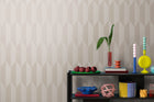 Graphic Groove - Playful Cream Cosmo Living Wallpaper by Galerie