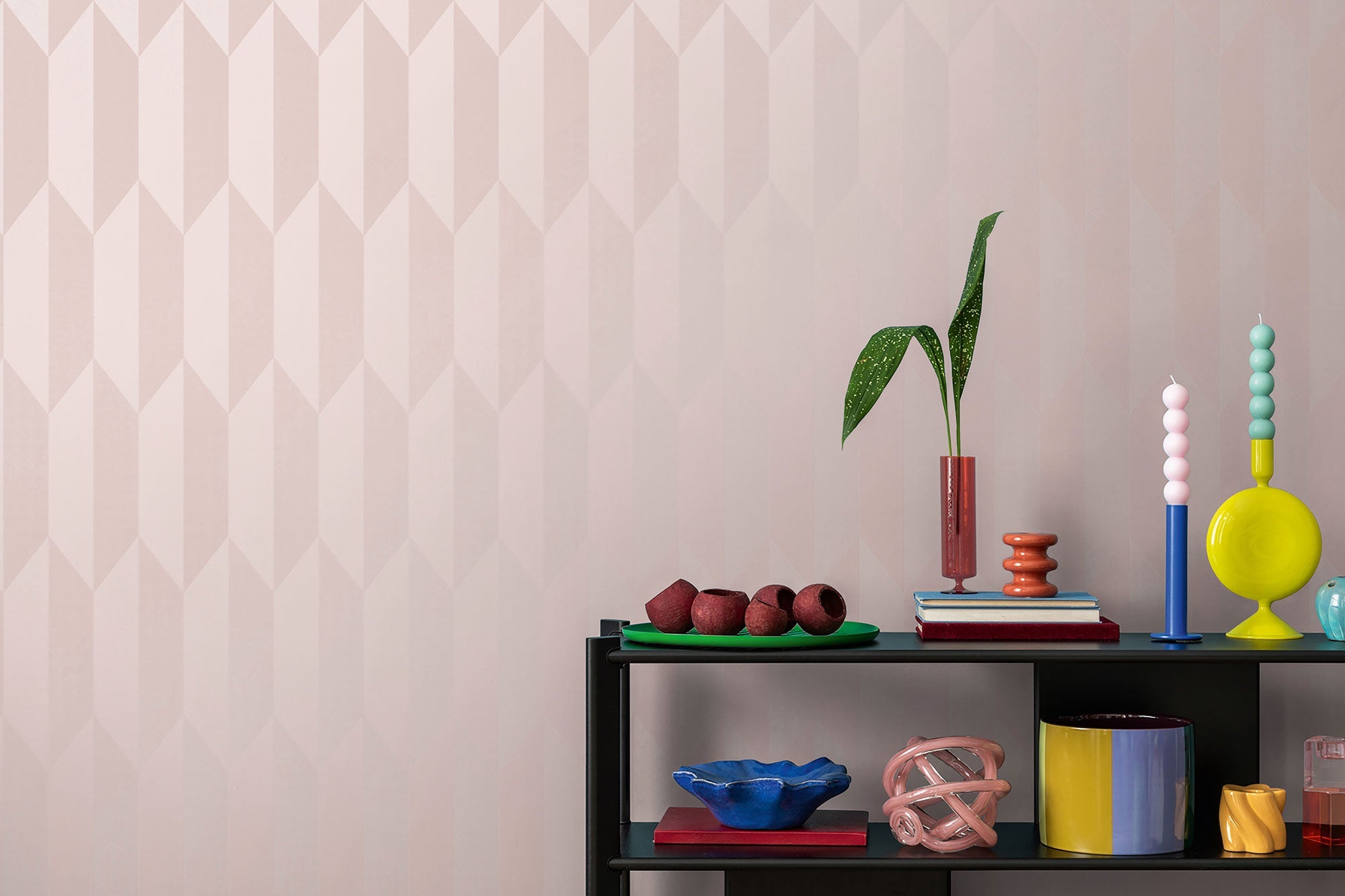 Graphic Groove - Playful Pink Cosmo Living Wallpaper by Galerie