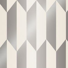 Graphic Groove - Playful Silver Grey and White Cosmo Living Wallpaper by Galerie
