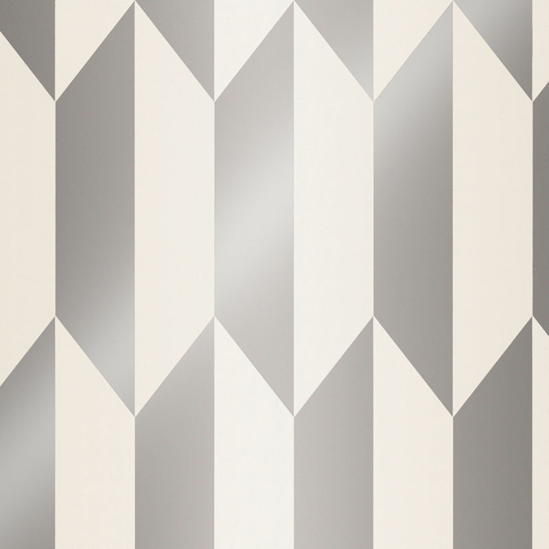 Graphic Groove - Playful Silver Grey and White Cosmo Living Wallpaper by Galerie