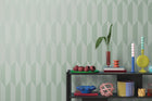 Graphic Groove - Playful Green Cosmo Living Wallpaper by Galerie