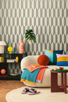 Graphic Groove - Playful Silver Grey Cosmo Living Wallpaper by Galerie