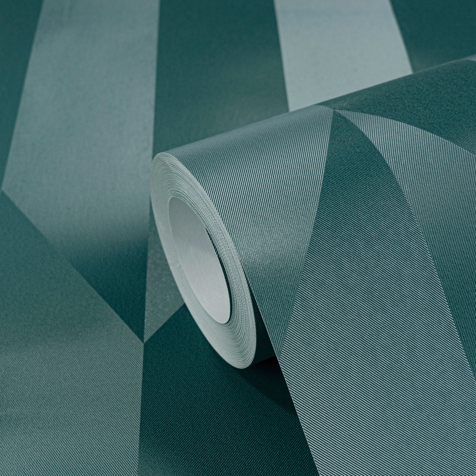 Graphic Groove - Playful Green and Blue Cosmo Living Wallpaper by Galerie