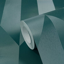 Graphic Groove - Playful Green and Blue Cosmo Living Wallpaper by Galerie