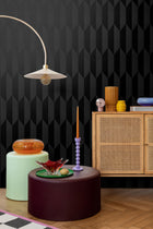Graphic Groove - Playful Black Cosmo Living Wallpaper by Galerie