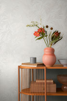 Midnight Botanica -Mystery White Cosmo Living Wallpaper by Galerie