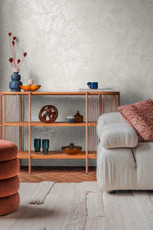 Midnight Botanica -Mystery White Cosmo Living Wallpaper by Galerie