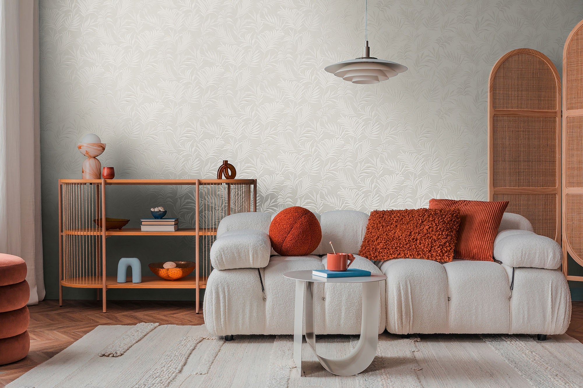 Midnight Botanica -Mystery White Cosmo Living Wallpaper by Galerie