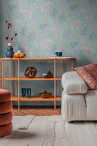 Midnight Botanica -Mystery Blue and Pink Cosmo Living Wallpaper by Galerie