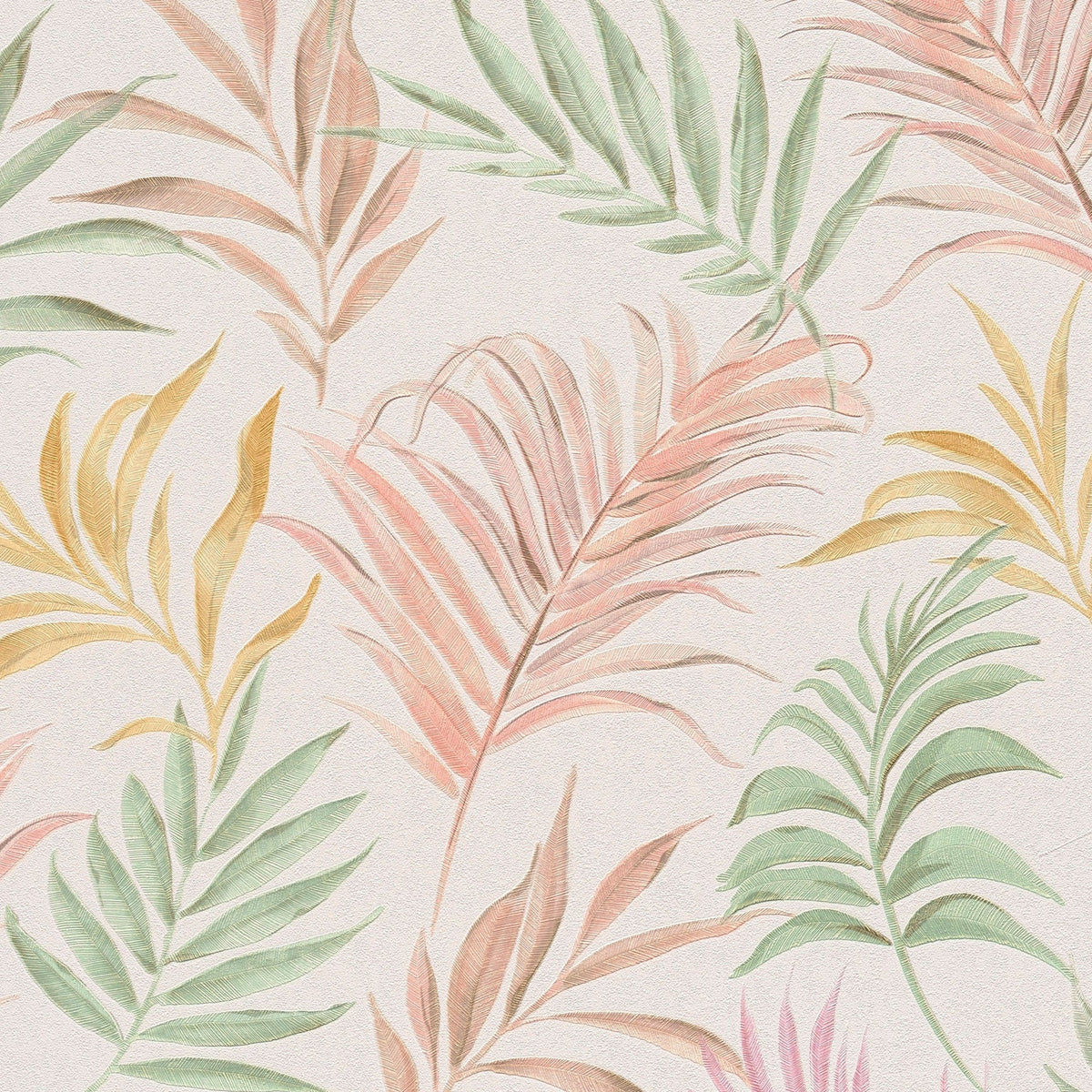 Midnight Botanica -Mystery Pink and Green Cosmo Living Wallpaper by Galerie