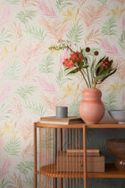 Midnight Botanica -Mystery Pink and Green Cosmo Living Wallpaper by Galerie