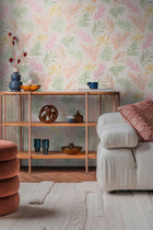 Midnight Botanica -Mystery Pink and Green Cosmo Living Wallpaper by Galerie