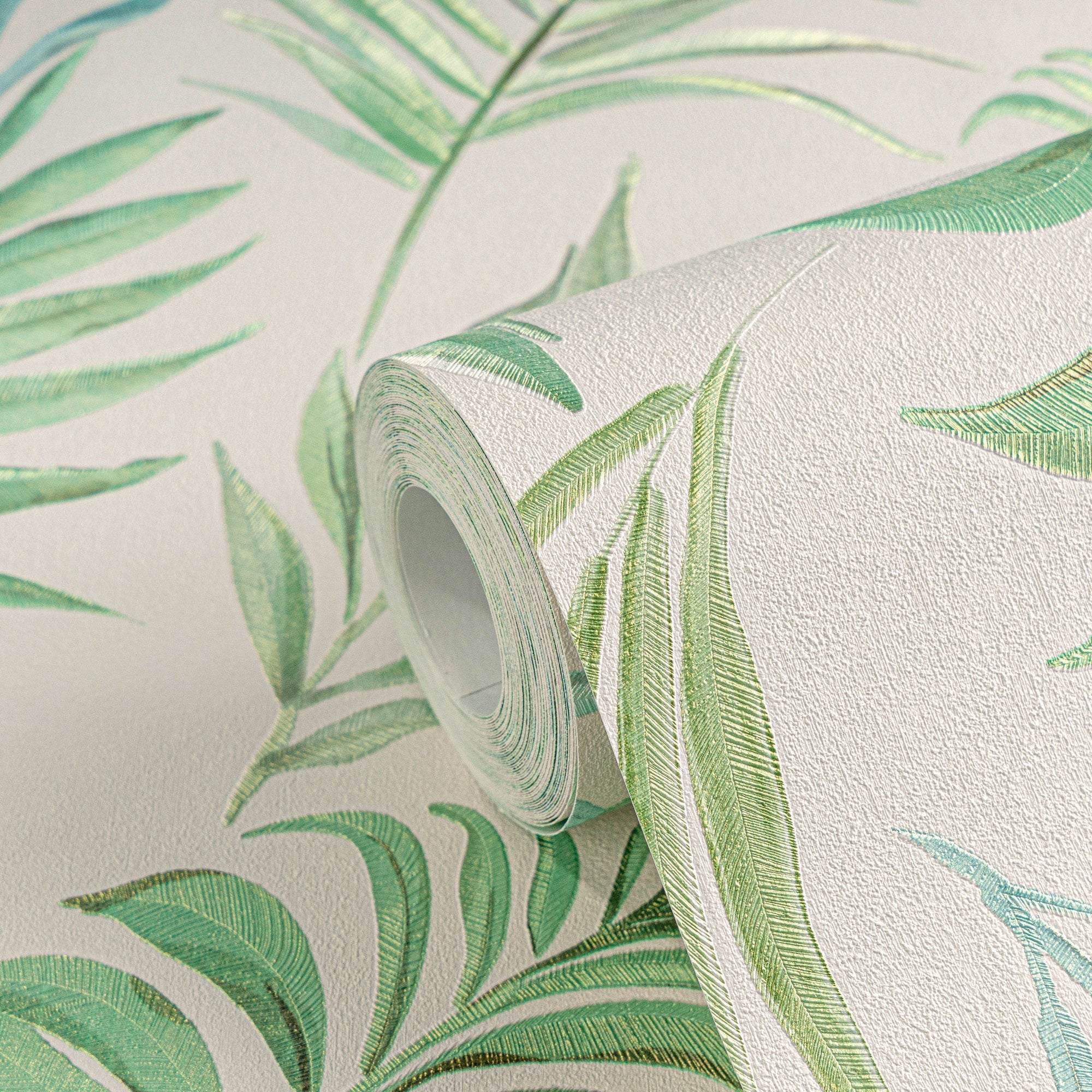 Midnight Botanica -Mystery Green and Blue Cosmo Living Wallpaper by Galerie