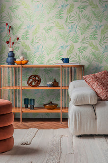 Midnight Botanica -Mystery Green and Blue Cosmo Living Wallpaper by Galerie