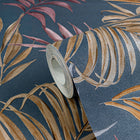 Midnight Botanica -Mystery Blue and Beige Cosmo Living Wallpaper by Galerie