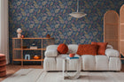 Midnight Botanica -Mystery Blue and Beige Cosmo Living Wallpaper by Galerie