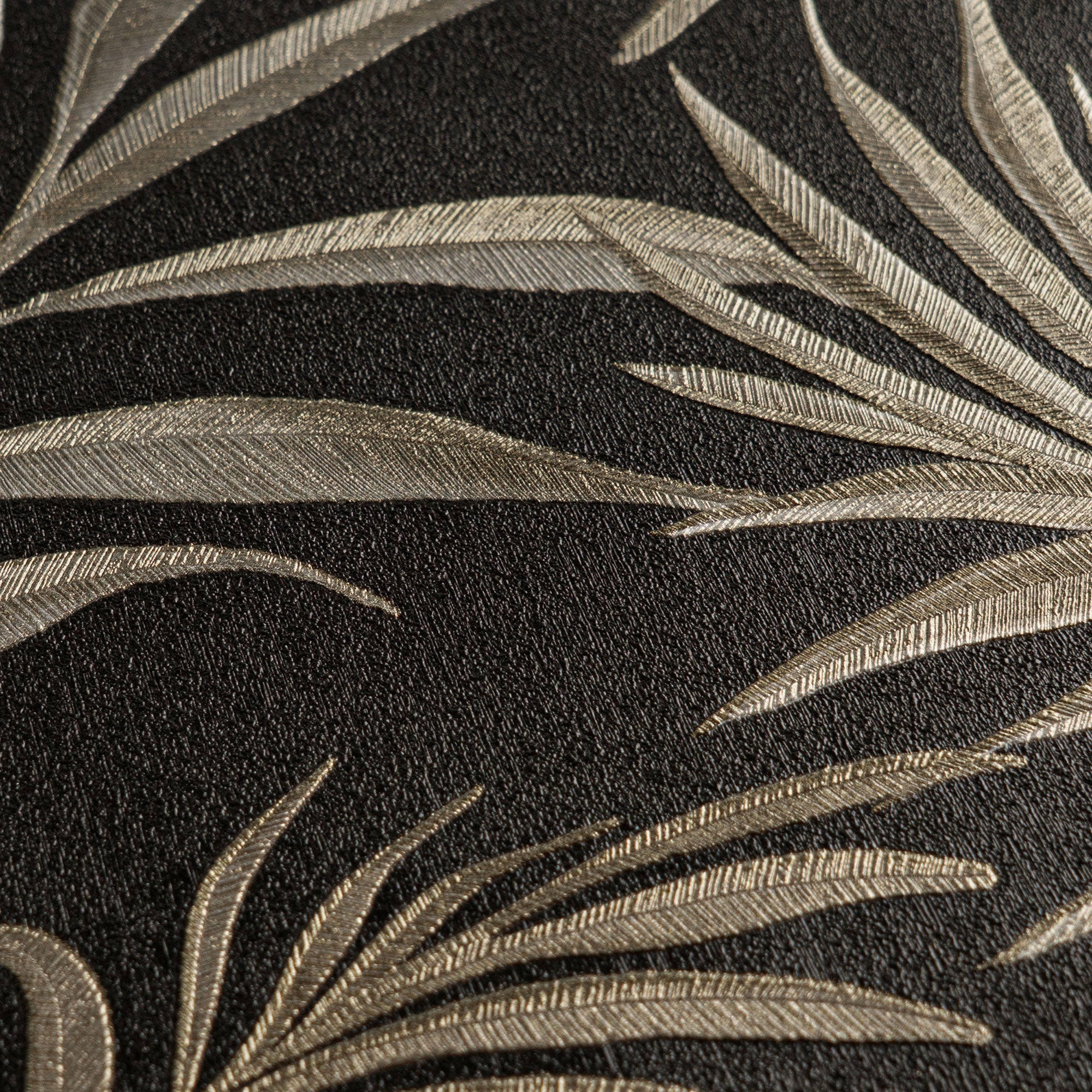 Midnight Botanica -Mystery Black and Gold Cosmo Living Wallpaper by Galerie