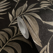 Midnight Botanica -Mystery Black and Gold Cosmo Living Wallpaper by Galerie
