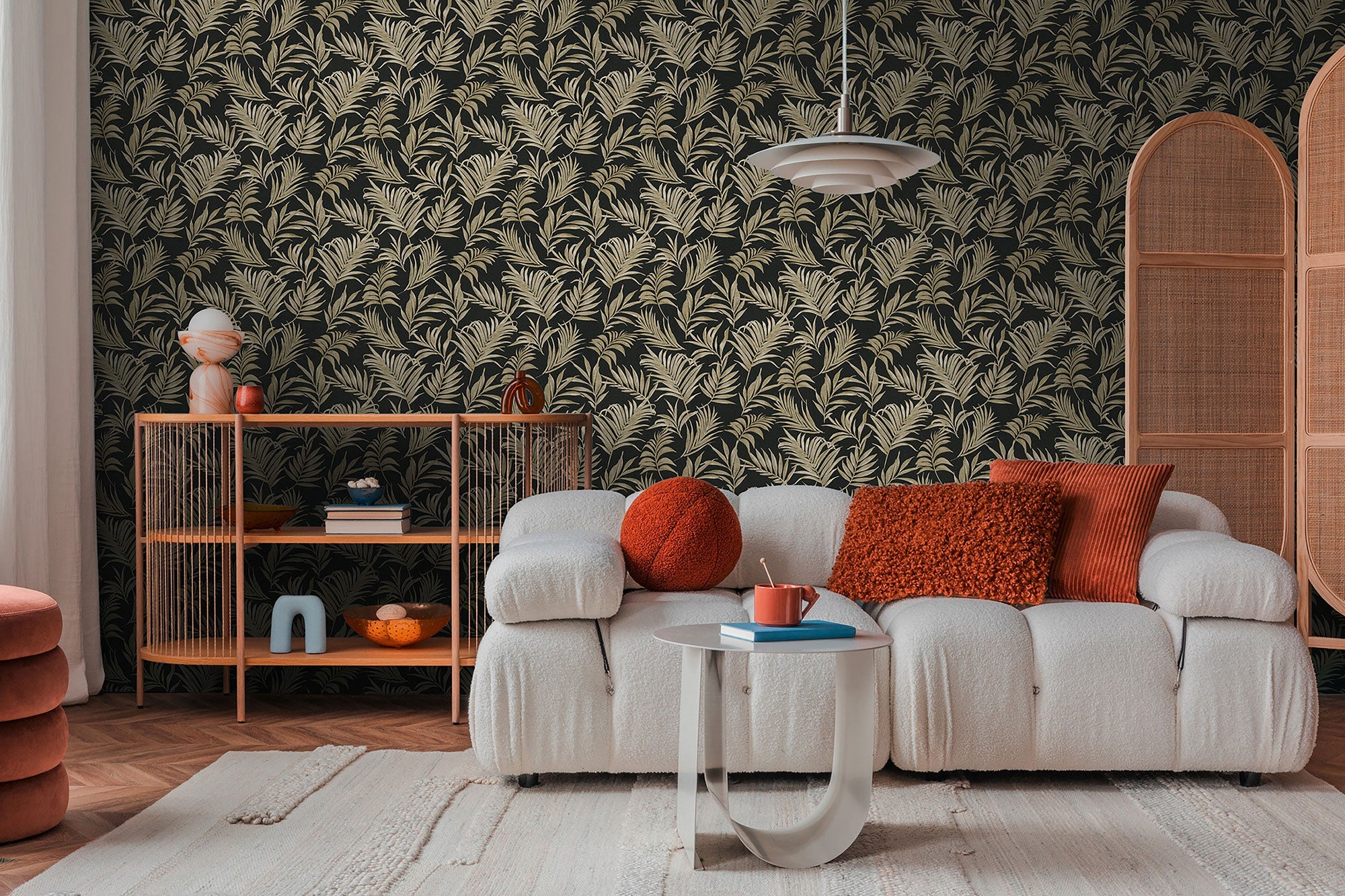 Midnight Botanica -Mystery Black and Gold Cosmo Living Wallpaper by Galerie