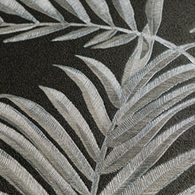 Midnight Botanica -Mystery Silver Grey and Black Cosmo Living Wallpaper by Galerie