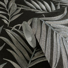 Midnight Botanica -Mystery Silver Grey and Black Cosmo Living Wallpaper by Galerie