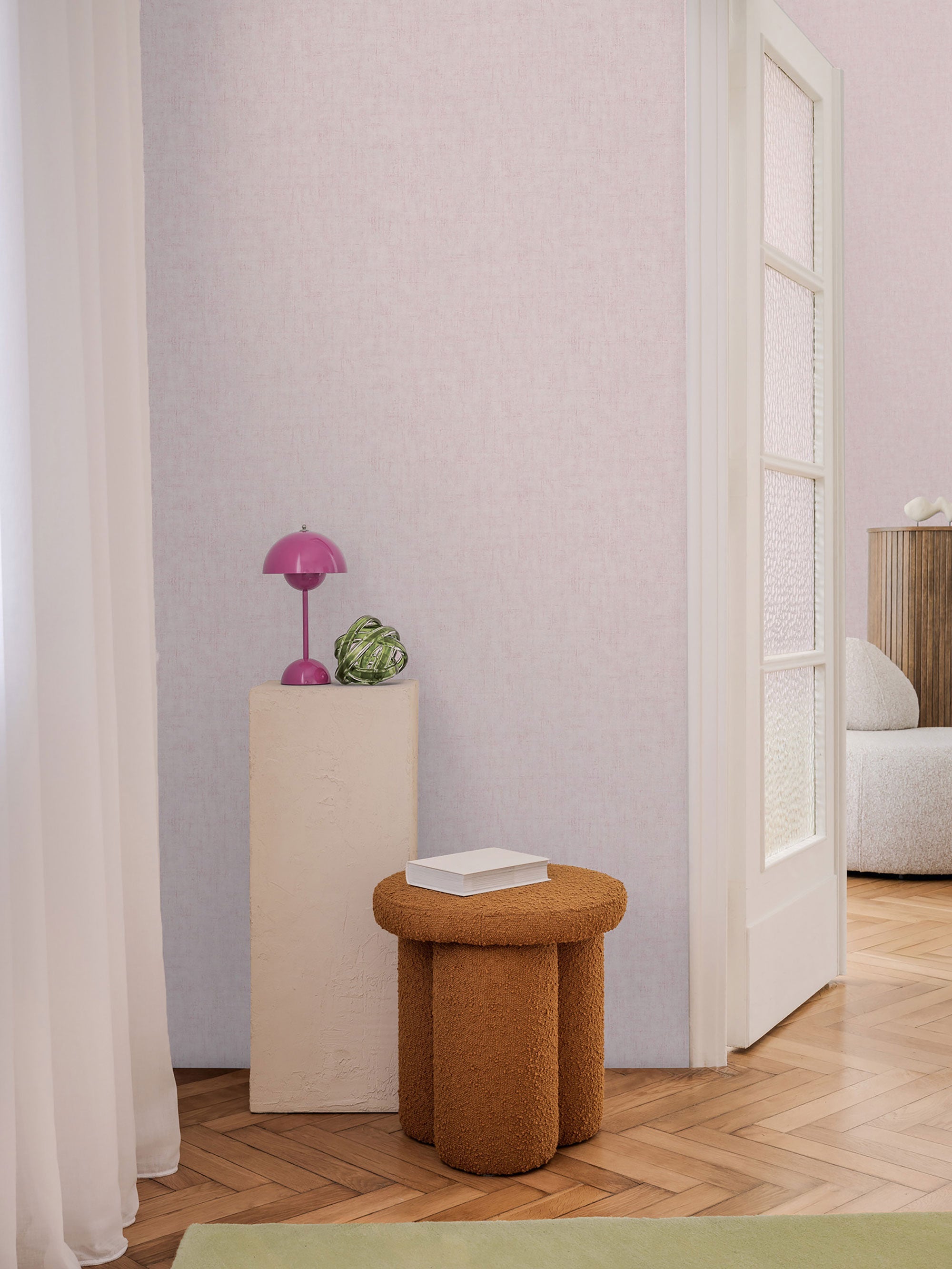 Texture Pink Cosmo Living Wallpaper by Galerie