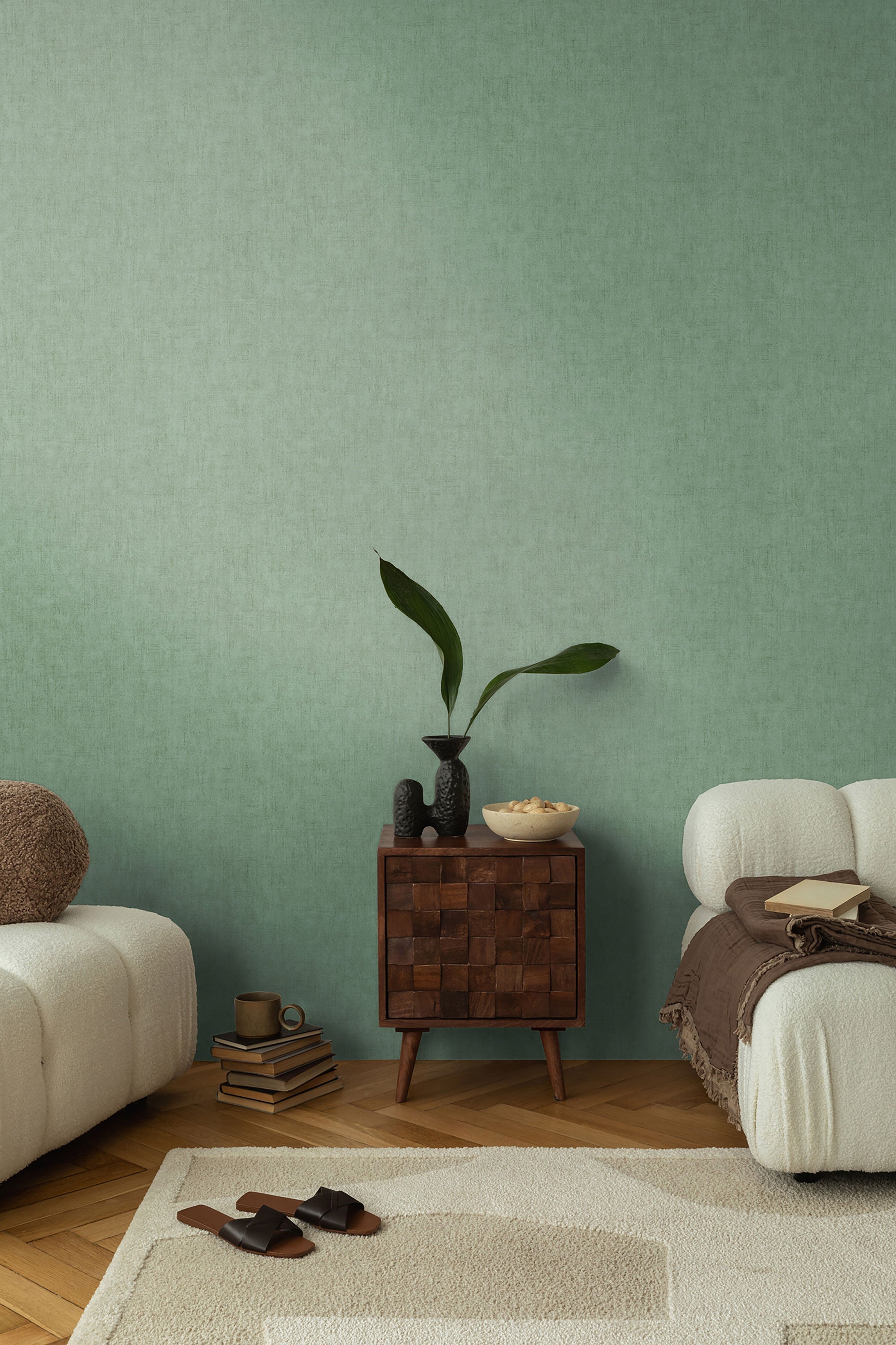 Texture Green Cosmo Living Wallpaper by Galerie