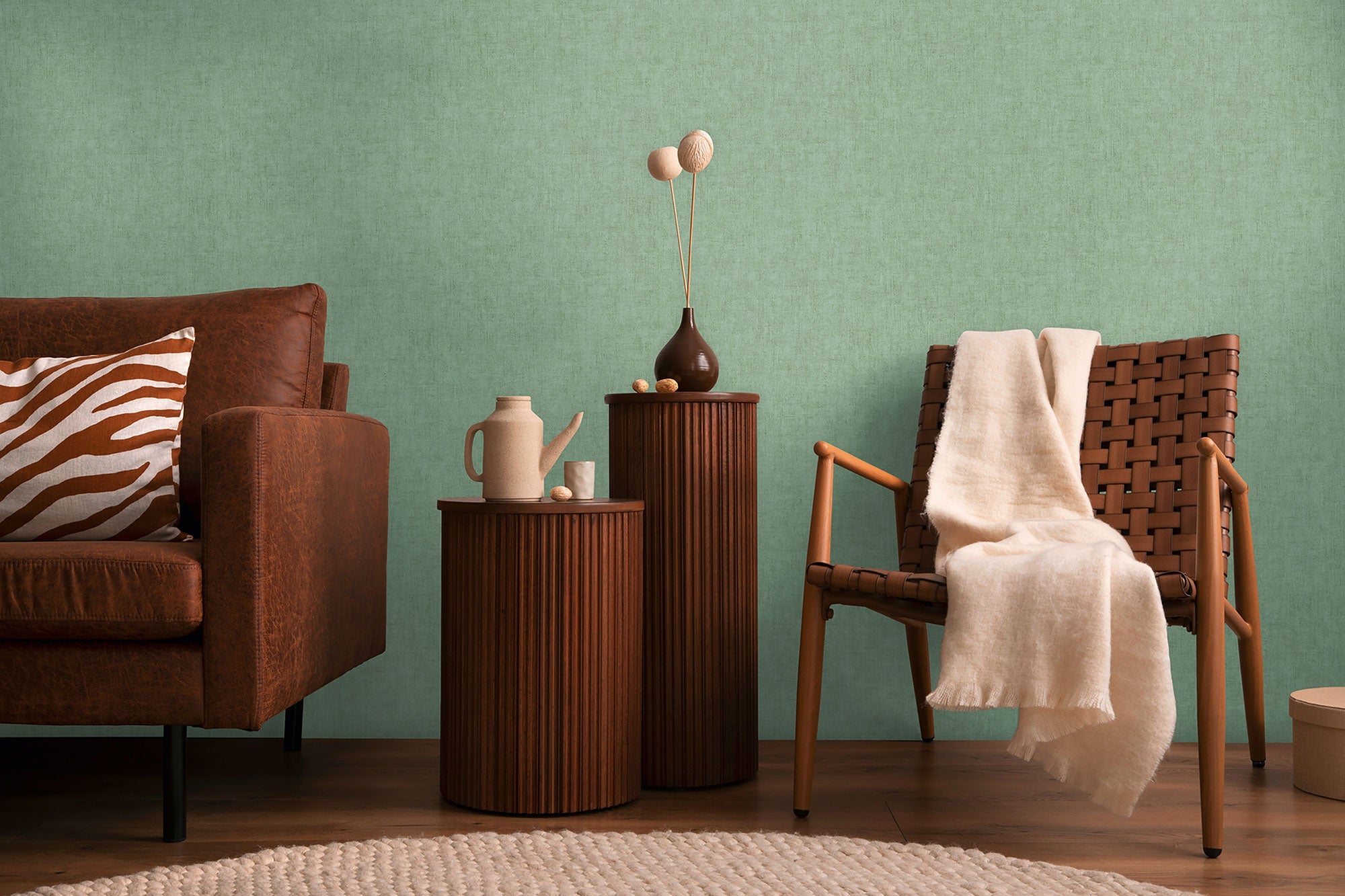 Texture Green Cosmo Living Wallpaper by Galerie